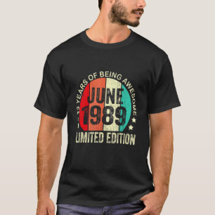 Camiseta 33 anos de idade junho de 1989 33º aniversário