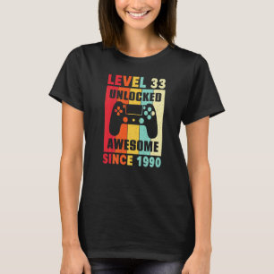 Camiseta 33 Anos De Idade, Presente Incrível Desde 1990 Mul