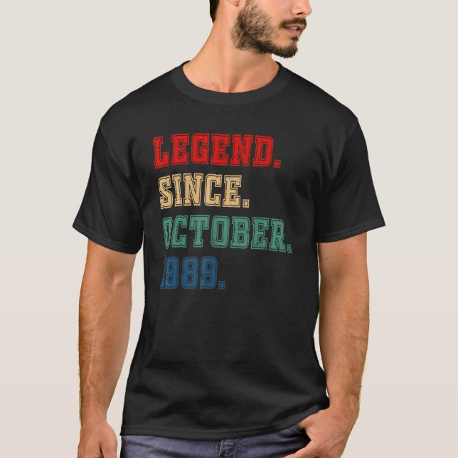Camiseta 33 Anos De Legenda Desde Outubro De 1989 33º Nasci (Frente)