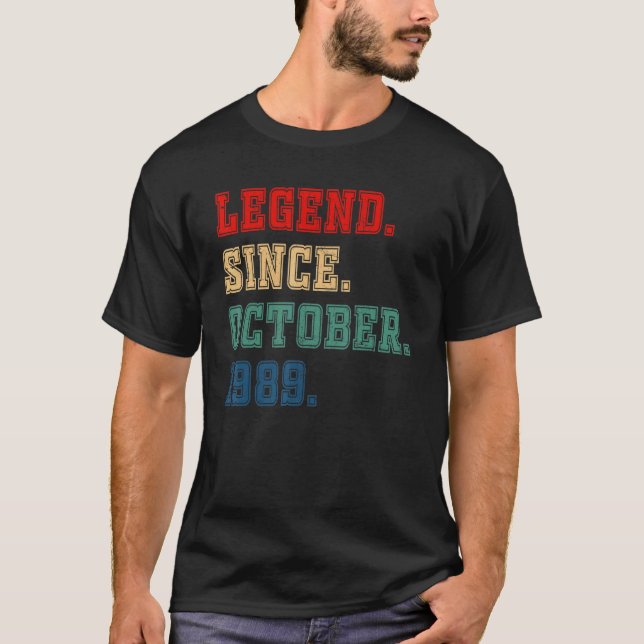 Camiseta 33 Anos De Legenda Desde Outubro De 1989 33º Nasci (Frente)