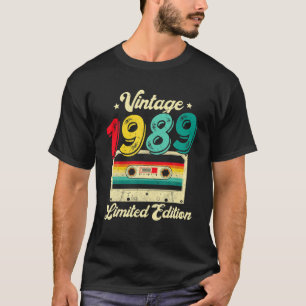 Camiseta 33 Anos Vintage 1989 Cassette Tape 33Rd Birth
