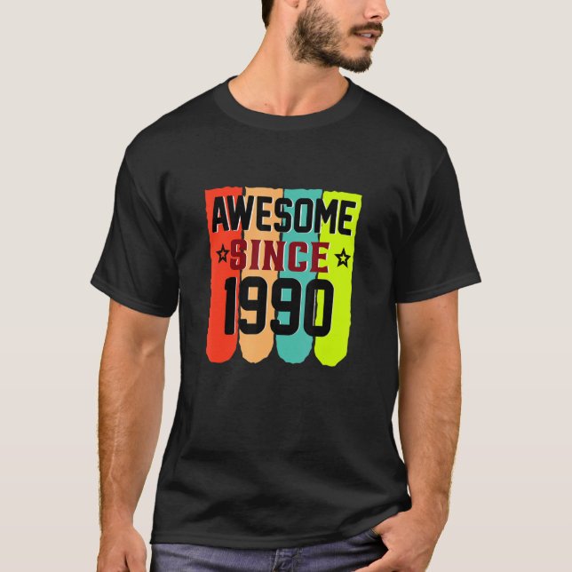 Camiseta 33 anos Vintage 1990 33º aniversário (Frente)