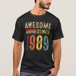 Camiseta 33 Desorações De Aniversário Homens Mulheres 1989