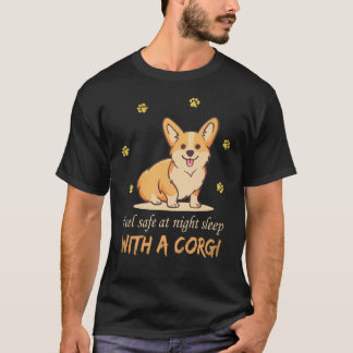Camiseta 33 Sinta-se Seguro à Noite Dormindo Com Um Corgi