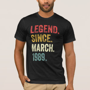 Camiseta 33th Birthday 33 Years Old Legend Since March 1989