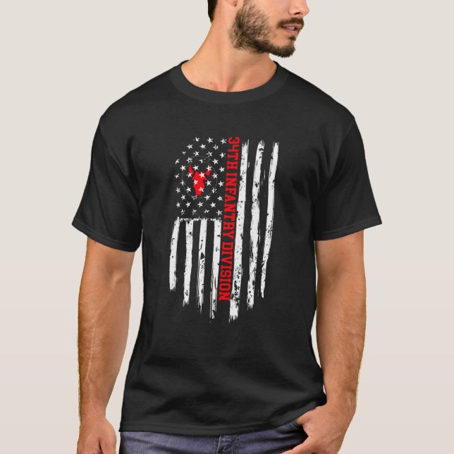 Camiseta 34ª Divisão de Infantaria Bandeira Americana (Frente)