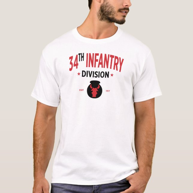 Camiseta 34ª Divisão de Infantaria - Militar dos EUA (Frente)