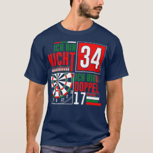 Camiseta 34º Aniversário Darts Engraçado Dizendo Dardos 