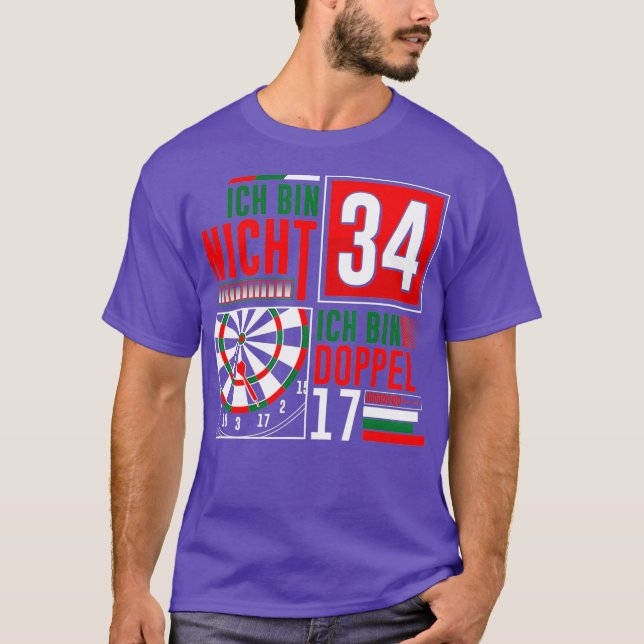 Camiseta 34º Aniversário Darts Engraçado Dizendo Dardos Dit (Frente)