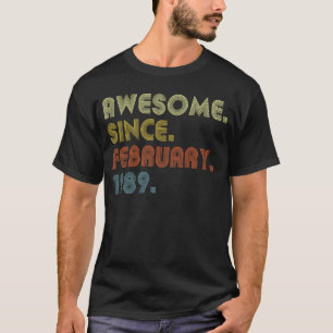 Camiseta 34º Aniversário Impressionante Desde fevereiro de