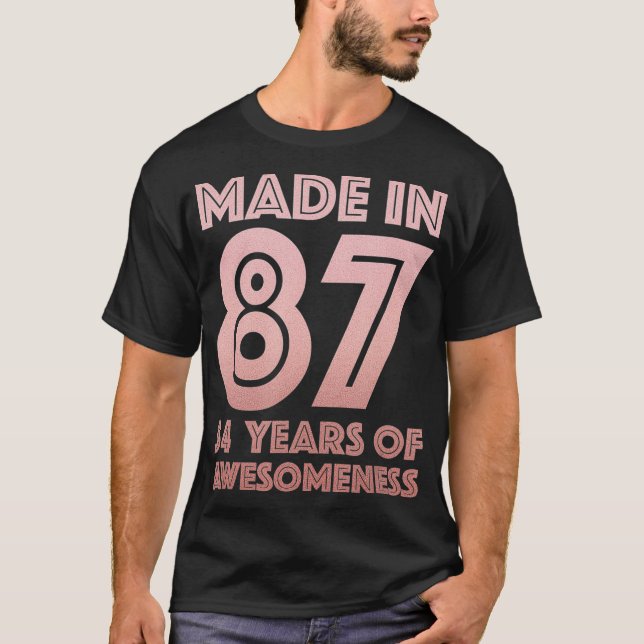 Camiseta 34º Aniversário Oferece Homem Mulher 34 (Frente)