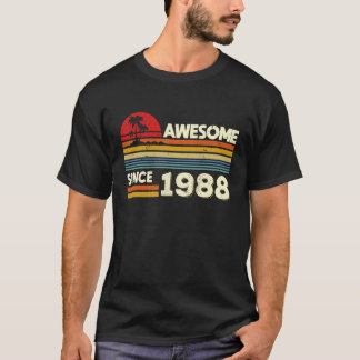 Camiseta 34.º aniversário incrível desde 1988 34 anos