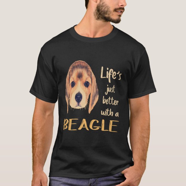 Camiseta 34 A Vida é Melhor Com Um Beagle (Frente)