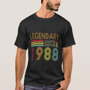 Camiseta 34 anos Antiga Legendário Retro 1988 Edição 34. Na
