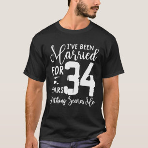 Camiseta 34 Anos De Casamento Com Casal Engraçado 34 Anos