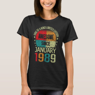 Camiseta 34 Anos De Esforço Desde Janeiro De 1989 Vintage 3