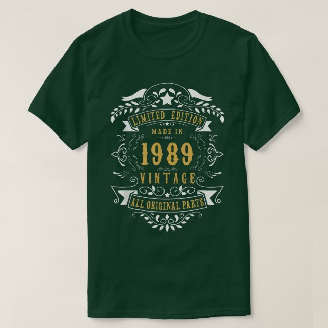 Camiseta 34 anos de idade 34. º aniversário Nascer em 1989  (Frente do Design)