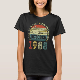 Camiseta 34 anos de idade incrível desde outubro de 1988 34