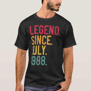Camiseta 34 anos de lenda desde julho de 1988 34º aniversár