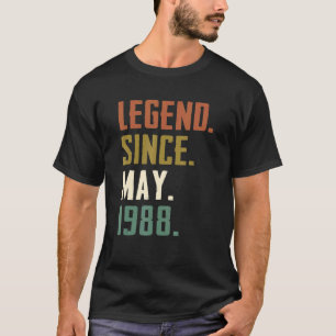Camiseta 34 anos de lenda desde maio de 1988 34º aniversári