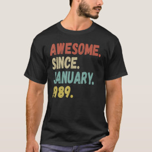 Camiseta 34 anos é incrível desde janeiro de 1989 34º nasci