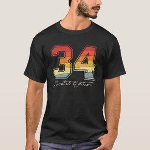 Camiseta 34 Anos É O Meu 34.º Aniversário Retro Vintage