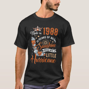 Camiseta 34 Anos Feitos Em 1988, Aniversário Da Rainha Dia