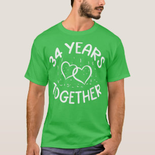 Camiseta 34 anos juntos 34 anos feliz marido marido W