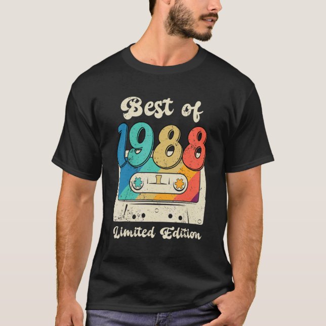 Camiseta 34 anos Melhor de 1988 Cassette Tape 34º Nasciment (Frente)