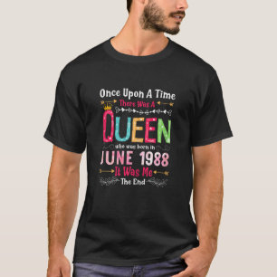 Camiseta 34 anos Meninas de 34. º aniversário Rainha de jun