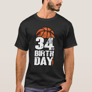 Camiseta 34 anos Vintage Basbasquetebol 34º aniversário