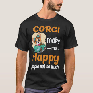 Camiseta 34 Corgi Me Faz Feliz Pessoas Não Tanto Corgi
