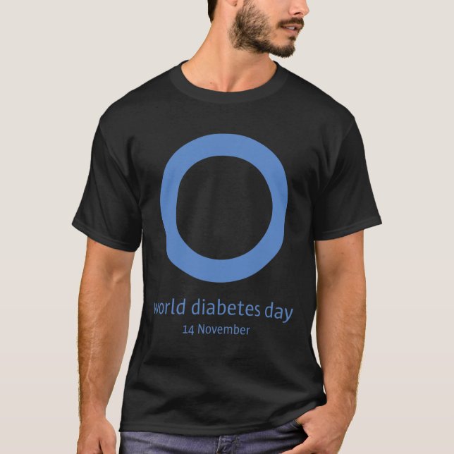 Camiseta &#34;Dia Mundial da Diabetes &#34; Sensibilização  (Frente)