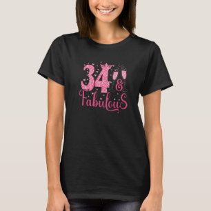 Camiseta 34 e Fabulosa Rainha Coroa de 34 anos 34 anos