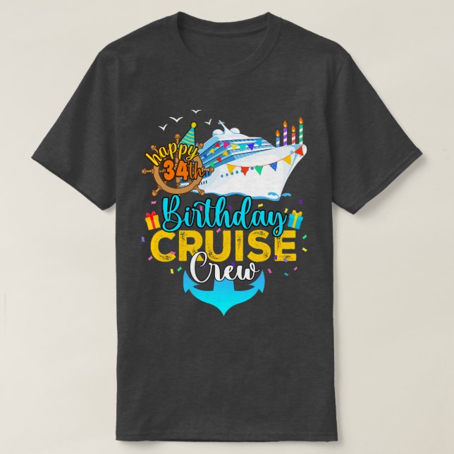 Camiseta 34.o Aniversário do Cruise Crew (Frente do Design)