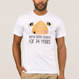 Camiseta 34o Presente do casal do aniversário