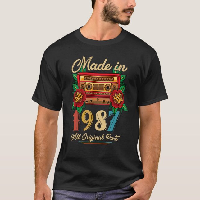 Camiseta 35ª Festa de aniversário, 35 anos, incrível 1987,  (Frente)