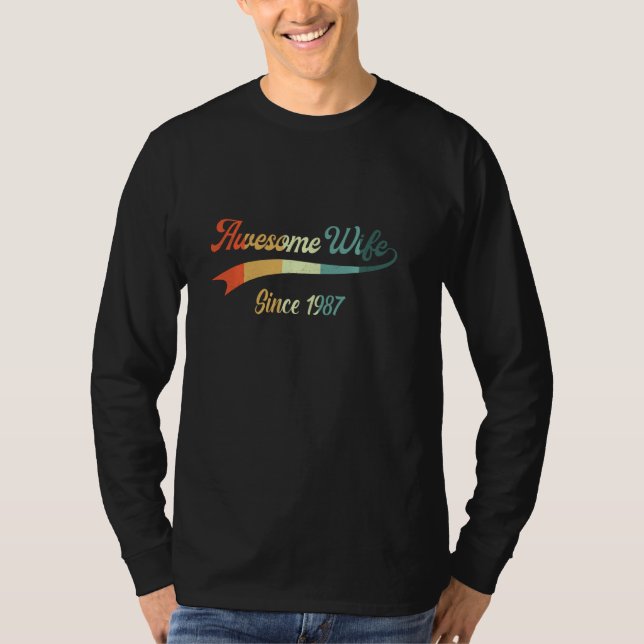 Camiseta 35º Aniversário De Casamento Para Sua Esposa Incrí (Frente)