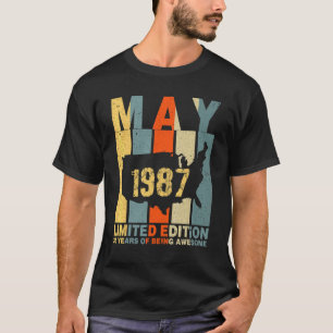 Camiseta 35º Aniversário De Maio De 1987 35 Anos De Esforço