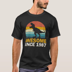 Camiseta 35º Aniversário Dinossauro 35 Anos Menino Fantá