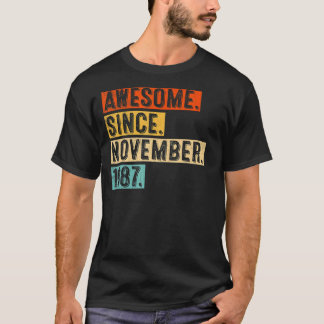 Camiseta 35º Aniversário Impressionante Desde novembro de 1