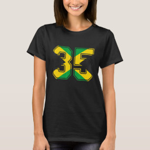 Camiseta 35º aniversário jamaicano 35 anos número 35 Jama