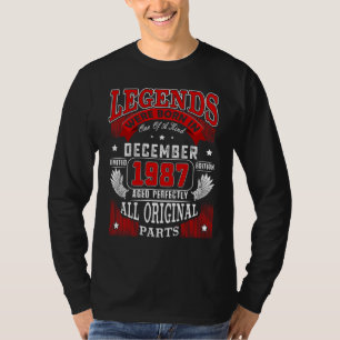 Camiseta 35º Aniversário Nascer De Legendas Em Dezembro De 