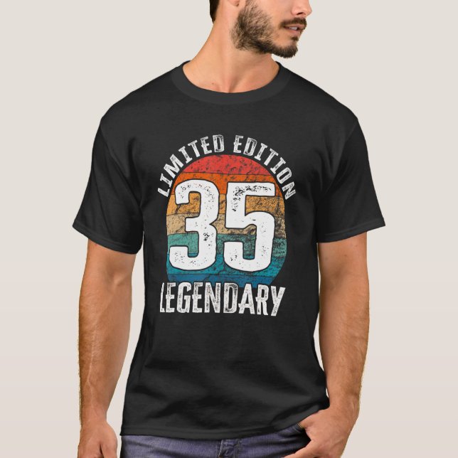 Camiseta 35º aniversário Vintage Legendary Bday (Frente)