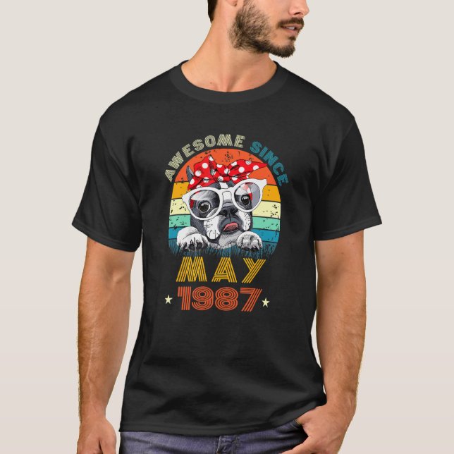 Camiseta 35. º aniversário ama Boston Terrier 35 anos desde (Frente)