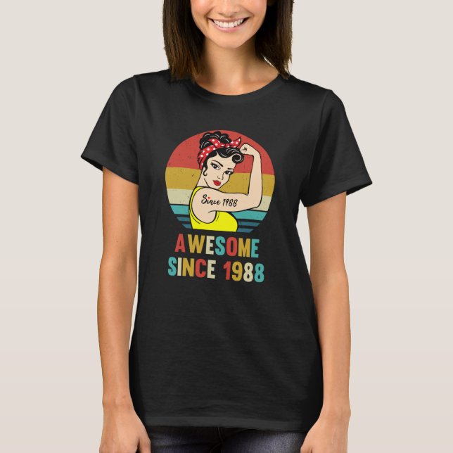 Camiseta 35.º aniversário da decoração incrível desde 1988  (Frente)