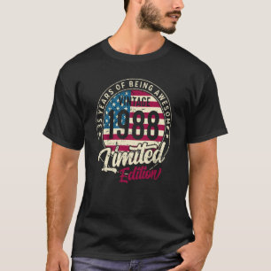 Camiseta 35. º Aniversário Vintage 1988 Bday Group 35 Anos