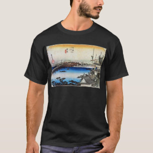 Camiseta 35. 吉田宿, 広重 Yoshida-juku, Hiroshige, Uki