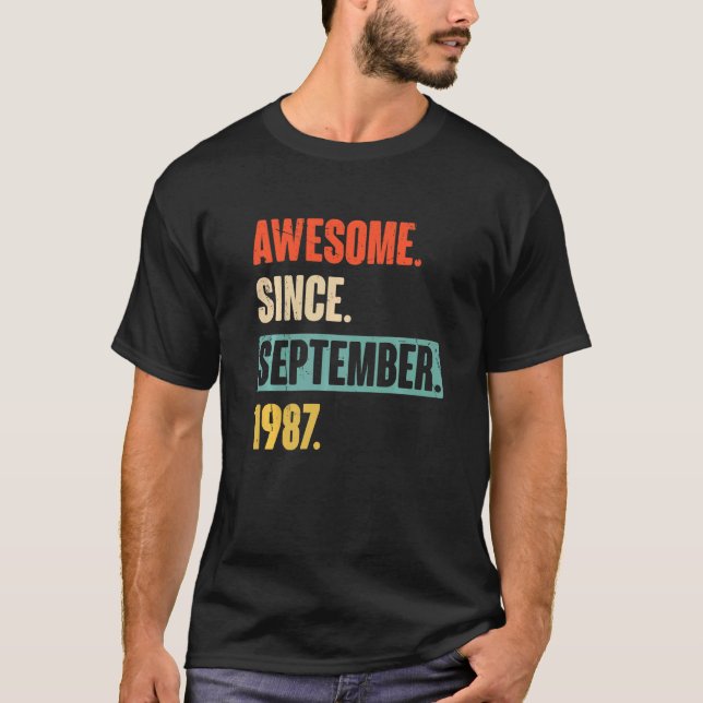 Camiseta 35 anos, 35 anos, aniversário incrível desde setem (Frente)