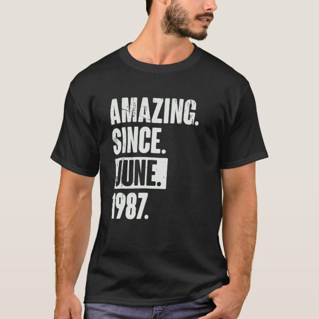 Camiseta 35 anos 35 anos surpreendente desde junho de 1988 (Frente)